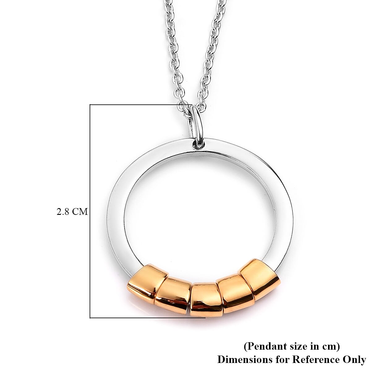 Personalised Engraved Two Tone Secret Name Circle Necklace, Size 20"