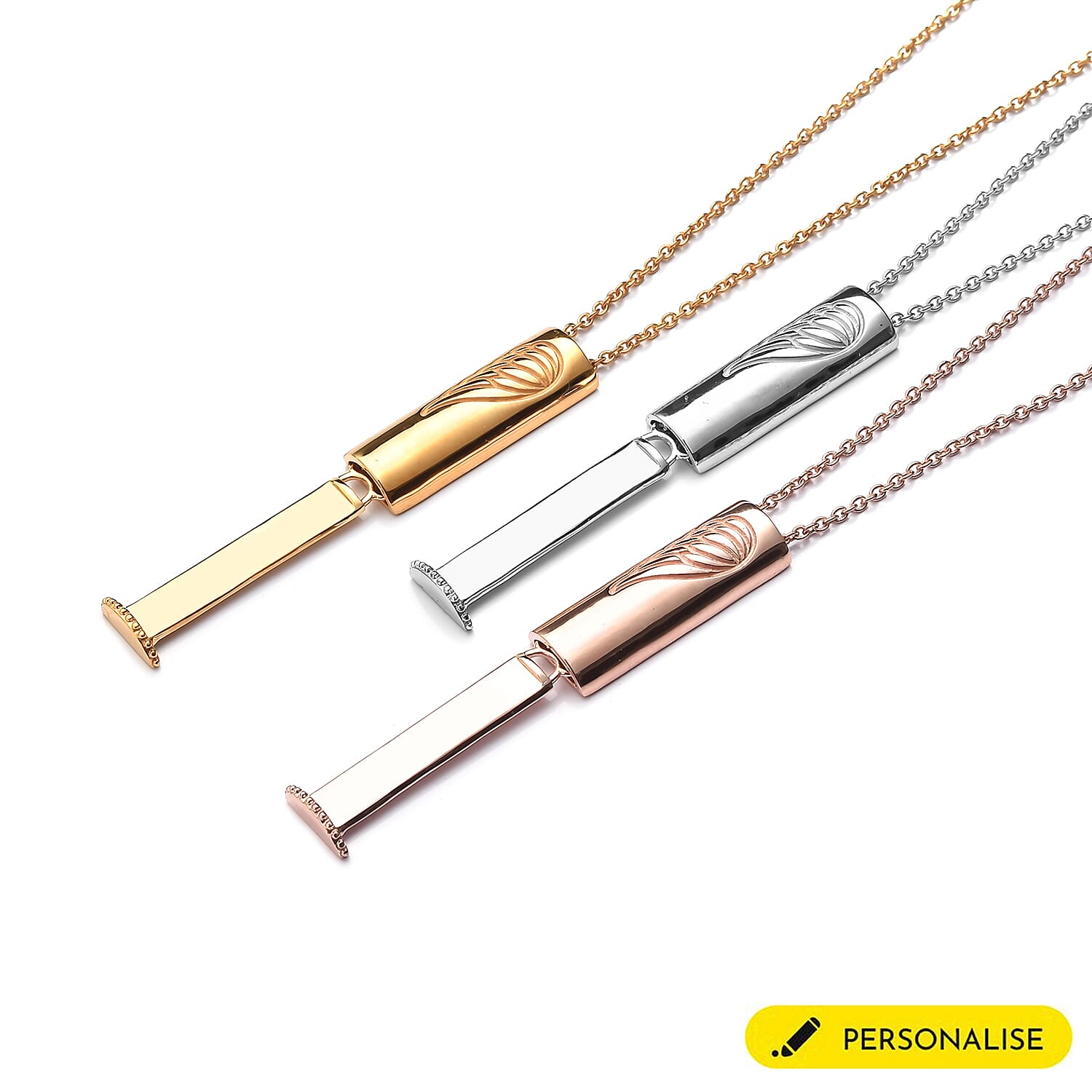 Personalised Engraved Secret Name Slider Necklace, Size 18 Inch