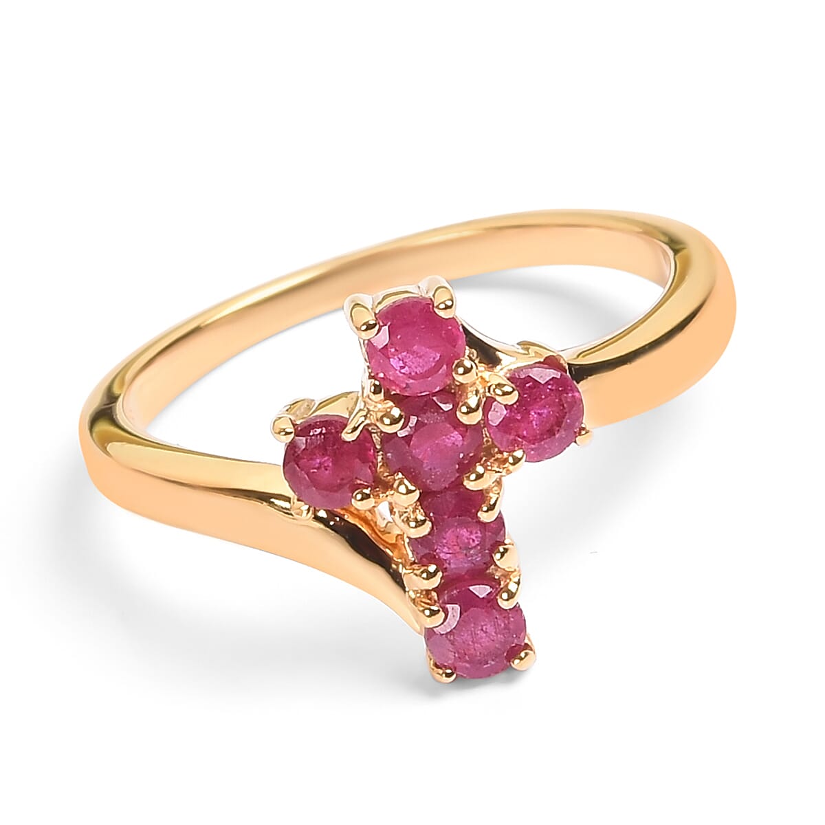 Personalised Engraved Ruby Cross Ring in Silver