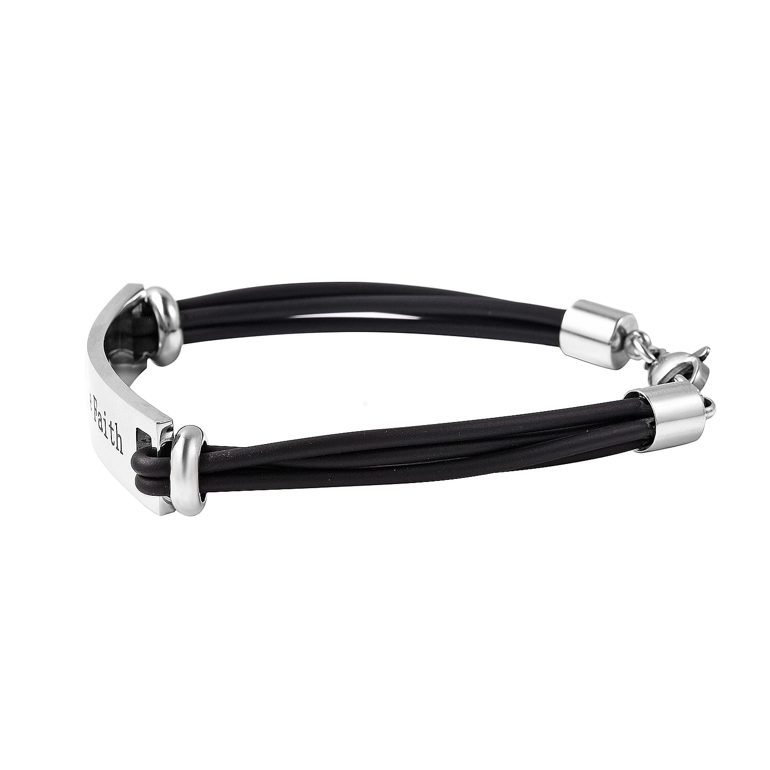 Personalised Engraved Genuine Leather ID Bracelet for Men - Size 7.5Inch