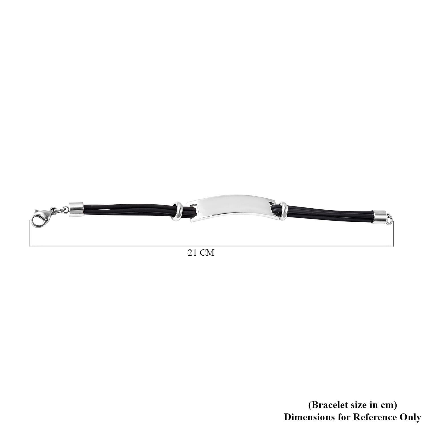 Personalised Engraved Genuine Leather ID Bracelet for Men - Size 8Inch