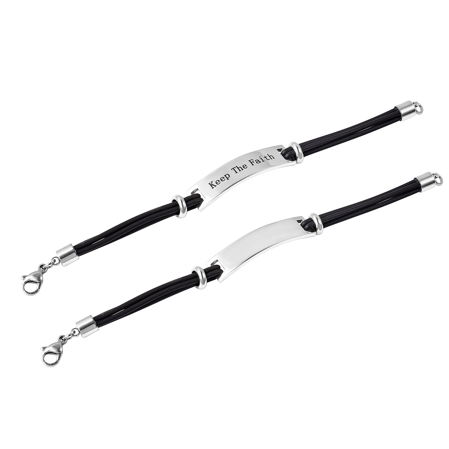 Personalised Engraved Genuine Leather ID Bracelet for Men - Size 8Inch