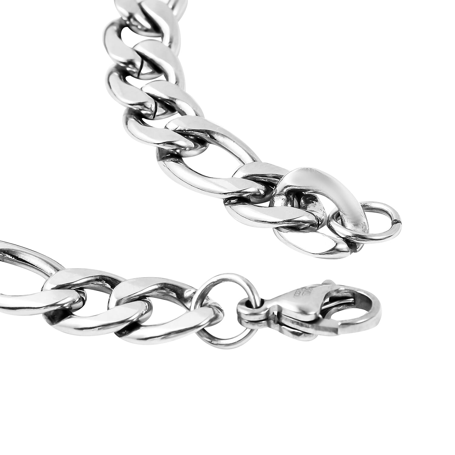 Personalised Men's ID Engravable Figaro Chain Bracelet - Size 7.5Inch