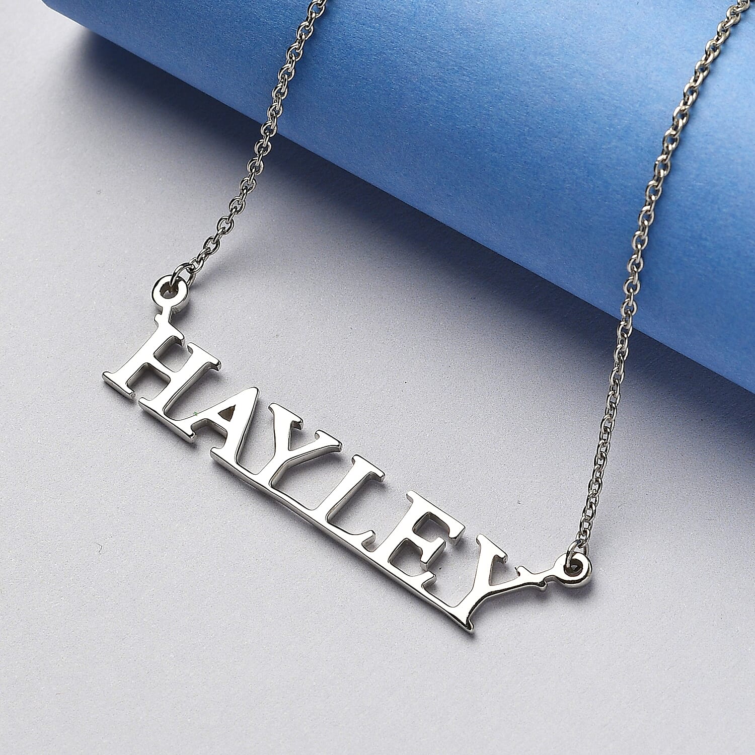 Personalised Name Necklace in Silver, Size 18-2 Inch