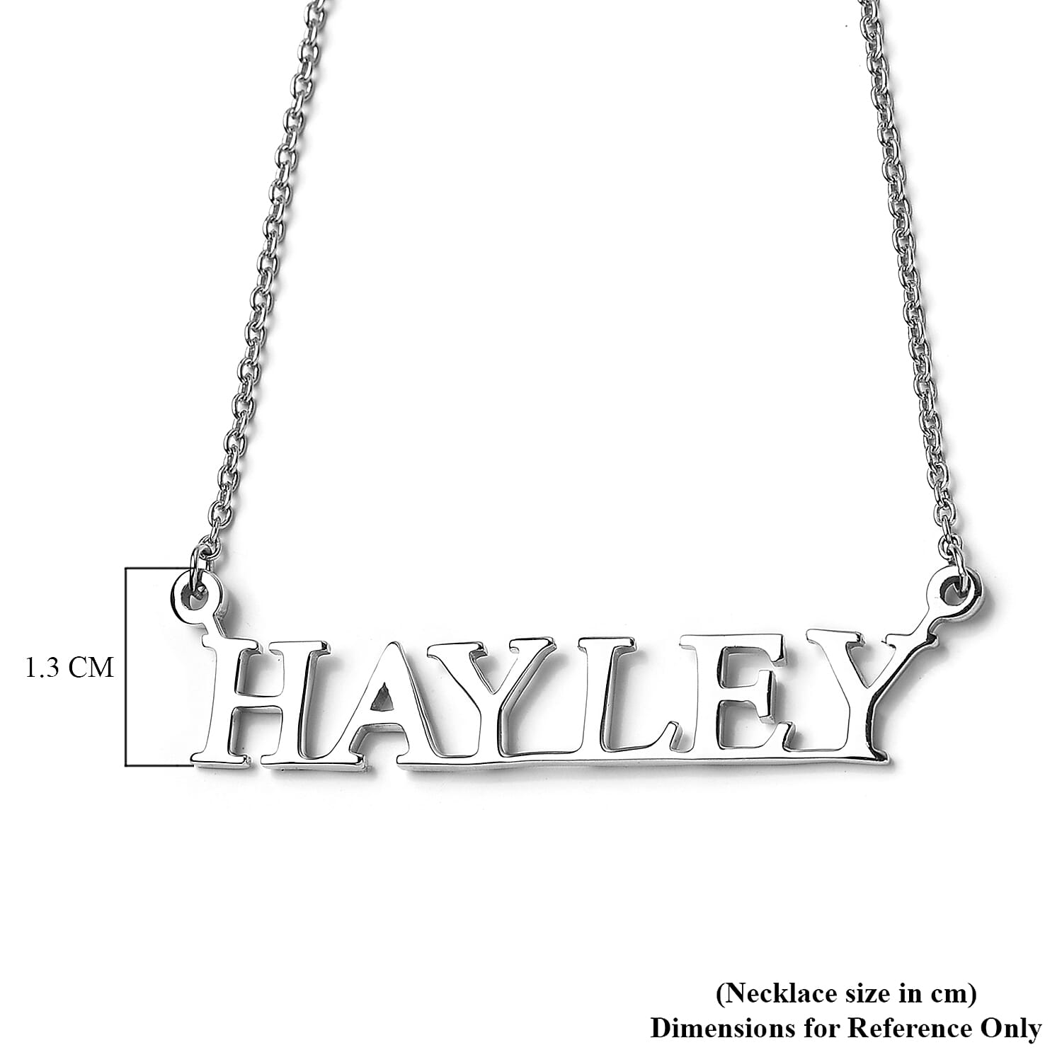 Personalised Name Necklace in Silver, Size 18-2 Inch