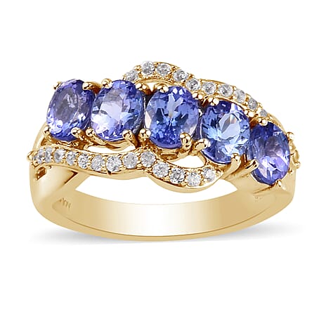 Personalised Engravable Tanzanite and Zircon Ring