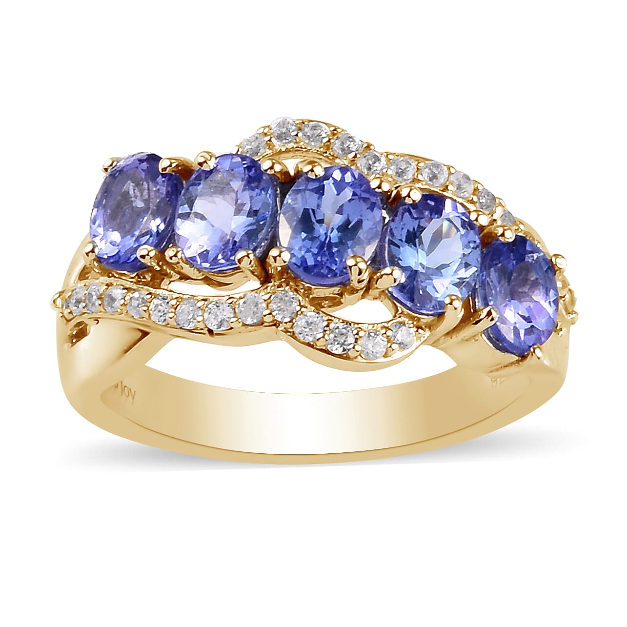Personalised Engravable Tanzanite and Zircon Ring