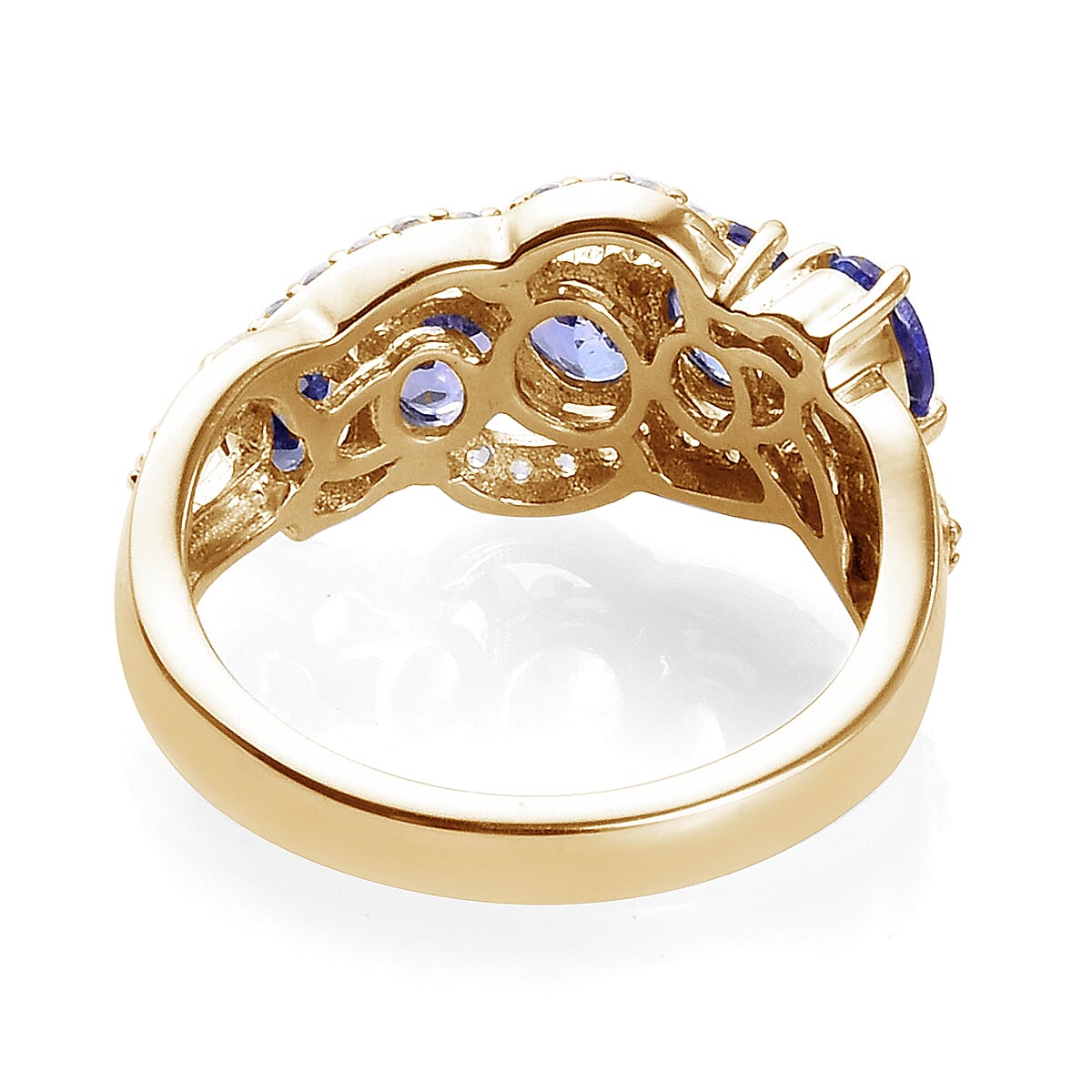 Personalised Engravable Tanzanite and Zircon Ring