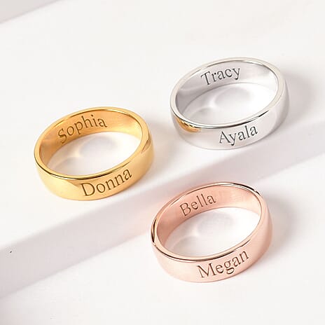 Personalised Engravable 5mm Band Ring in Silver