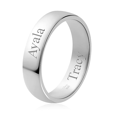 Personalised Engravable 5mm Band Ring in Silver