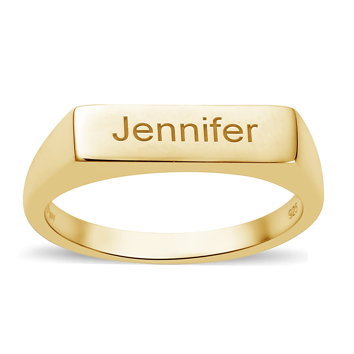 Personalised Engravable Rectangular Signet Ring Personalised Engravable Rectangular Signet Ring