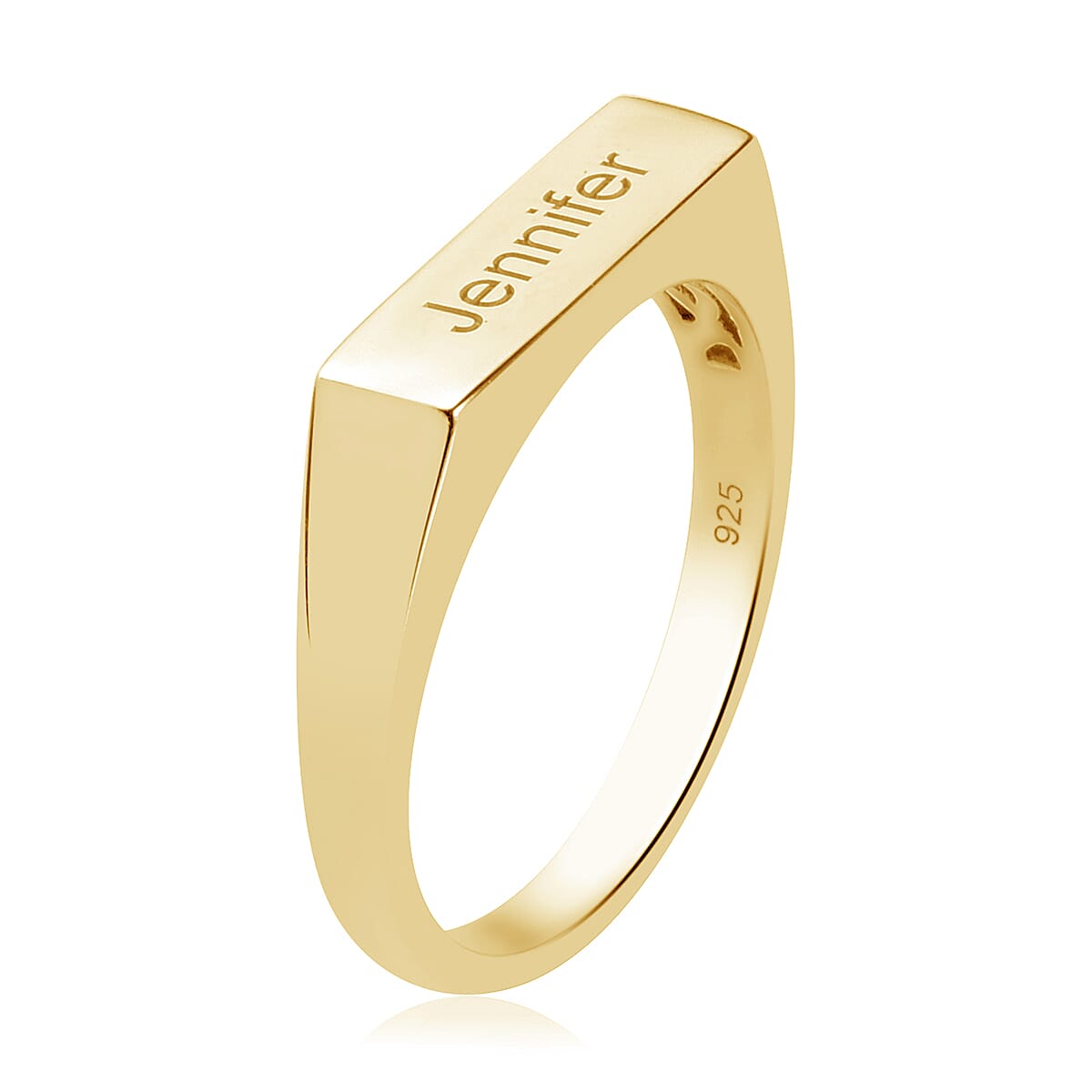 Personalised Engravable Rectangular Signet Ring Personalised Engravable Rectangular Signet Ring