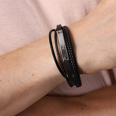 Personalised Engravable Genuine Leather ID Bracelet