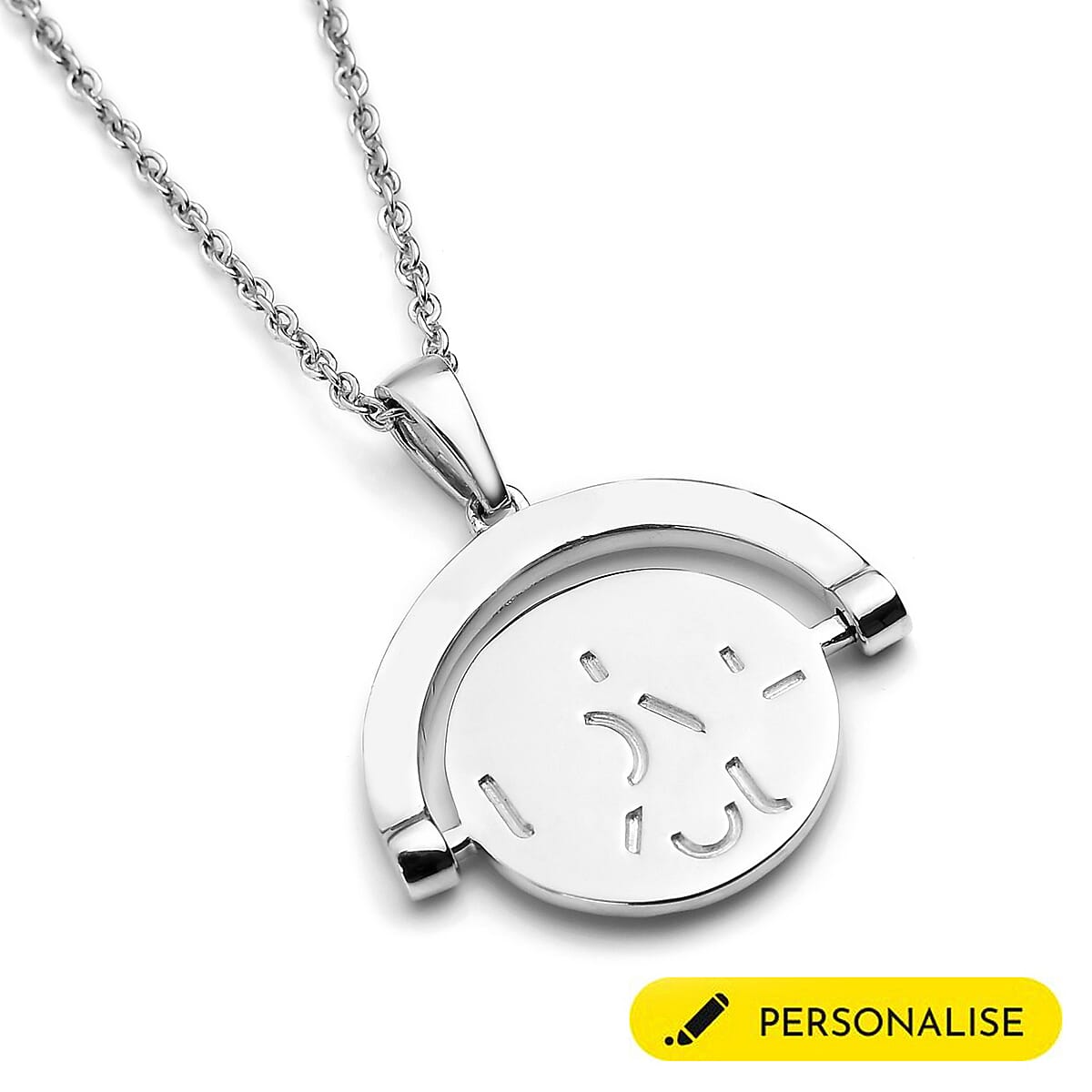 Personalised Engravable Spinning Disc 'I LOVE YOU' Pendant