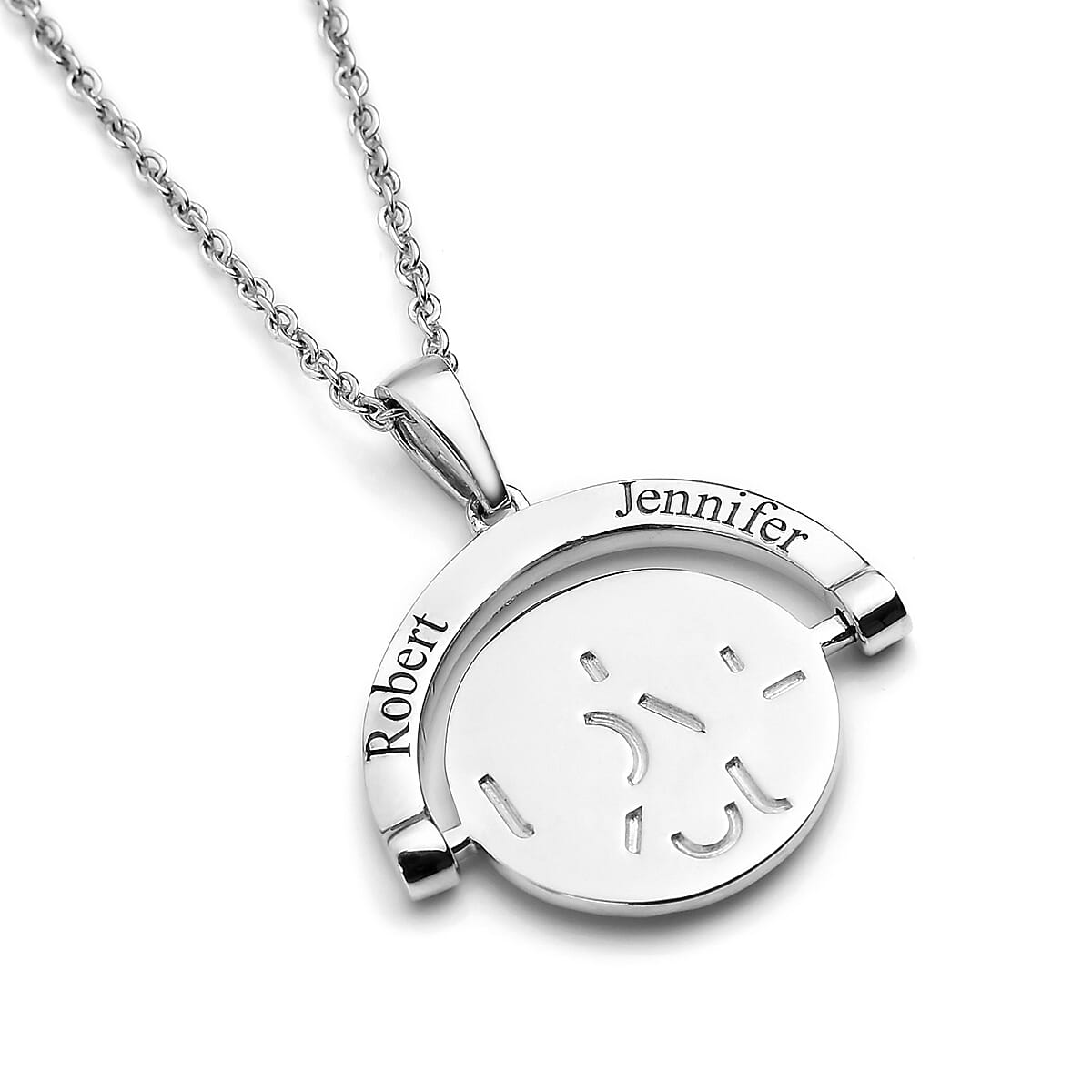 Personalised Engravable Spinning Disc 'I LOVE YOU' Pendant