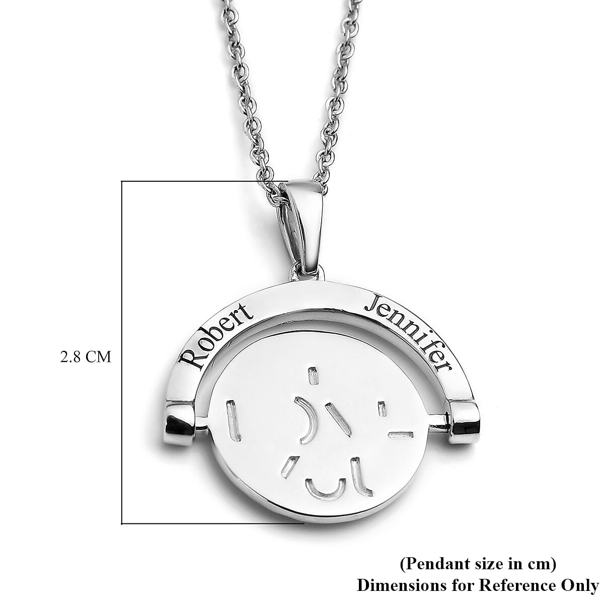 Personalised Engravable Spinning Disc 'I LOVE YOU' Pendant