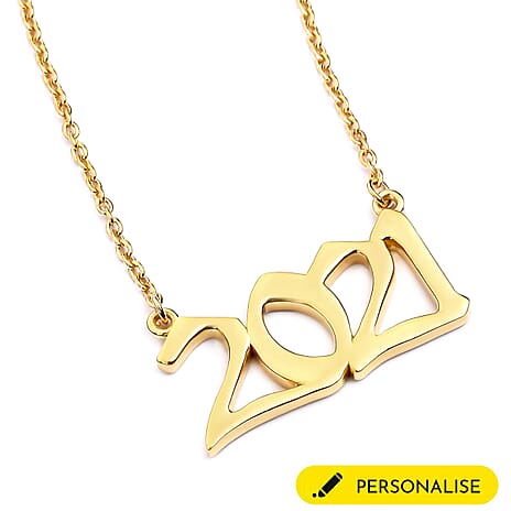 Personalised Birth Year Necklace with Chain, Size 18+2 Inch