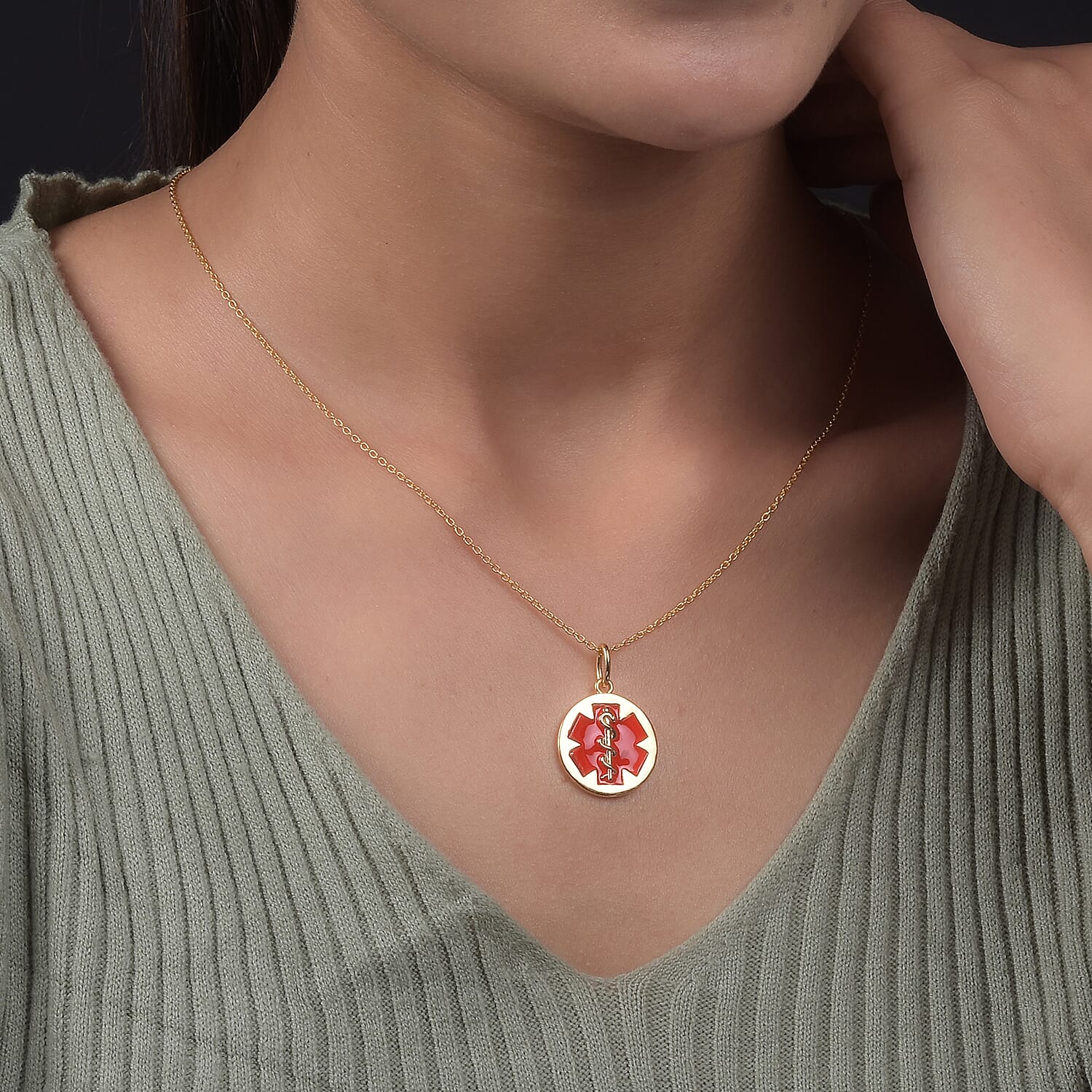 Personalised Medical Alert Pendant in Silver