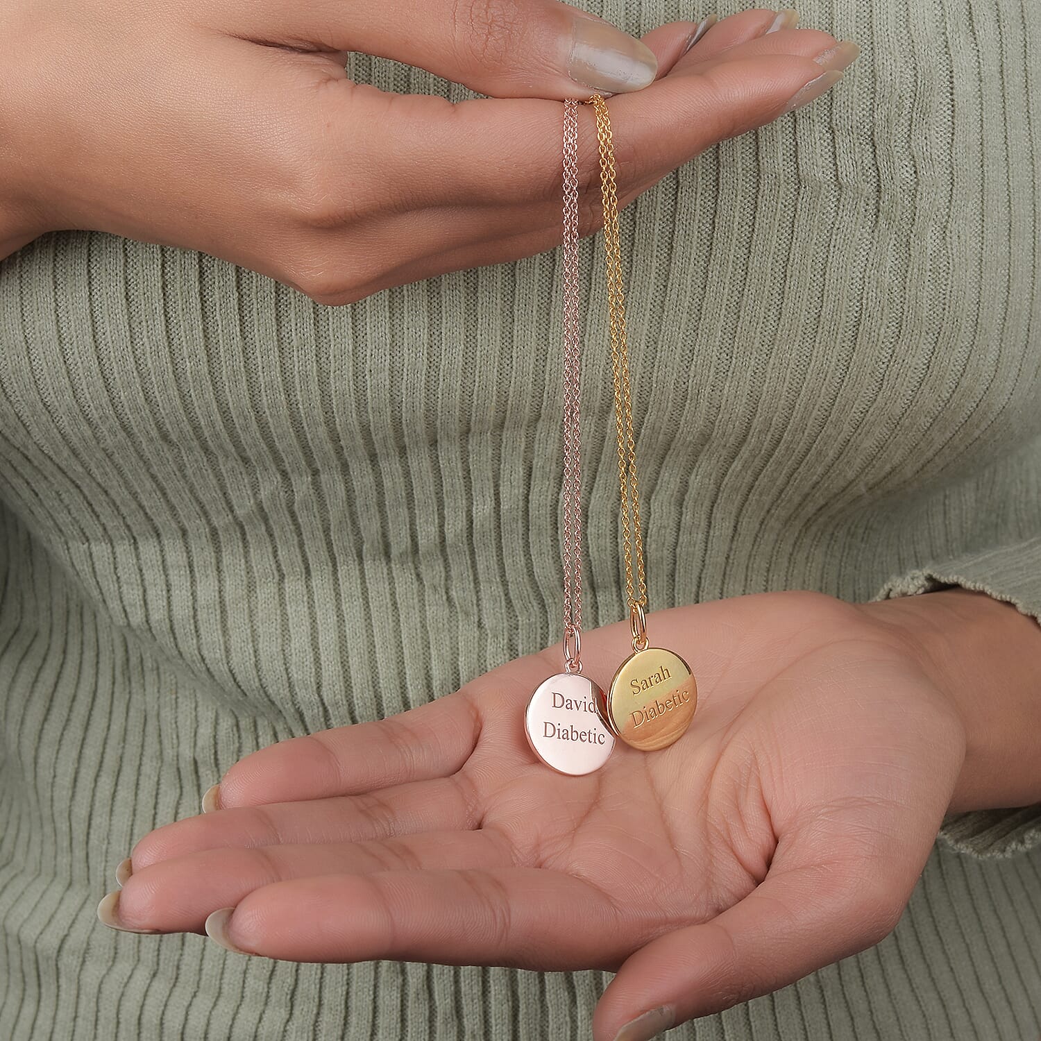 Personalised Medical Alert Pendant in Silver