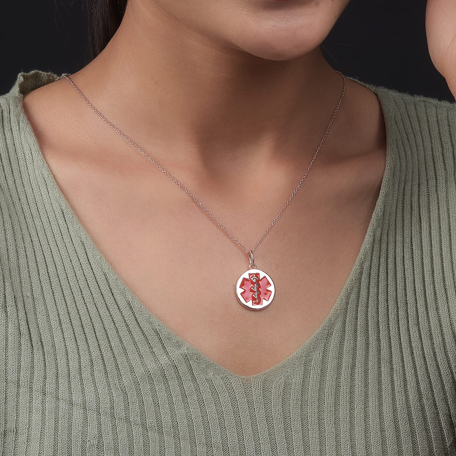 Personalised Medical Alert Pendant in Silver