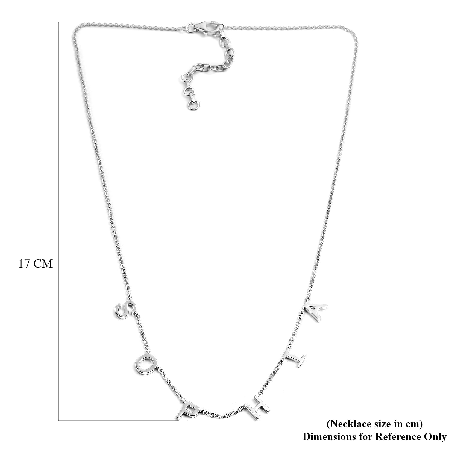 Personalised Spaced Letter Name Necklace in Silver