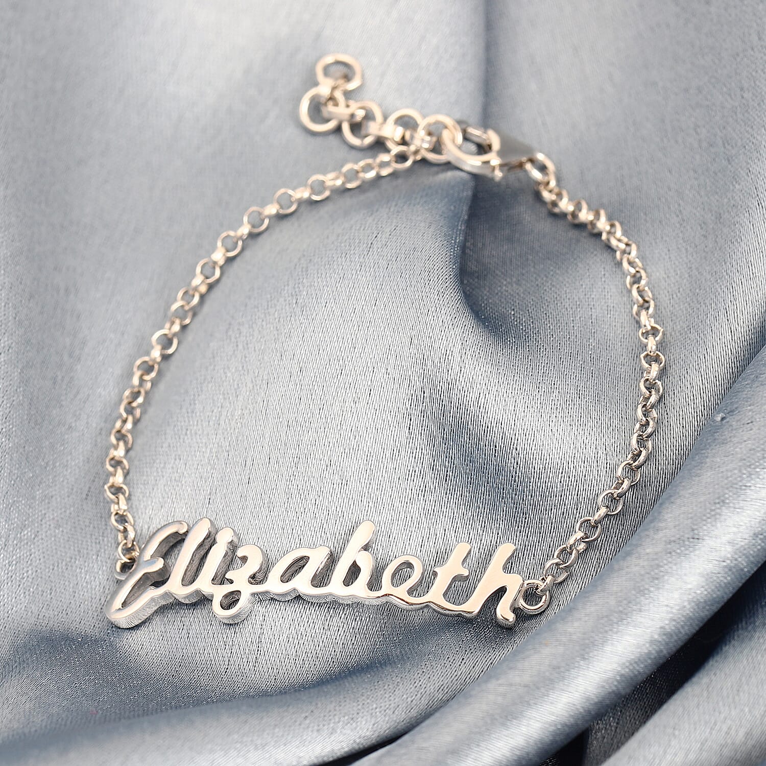 Personalised Stunning Name Bracelet in Silve, 6.5+1 Inch