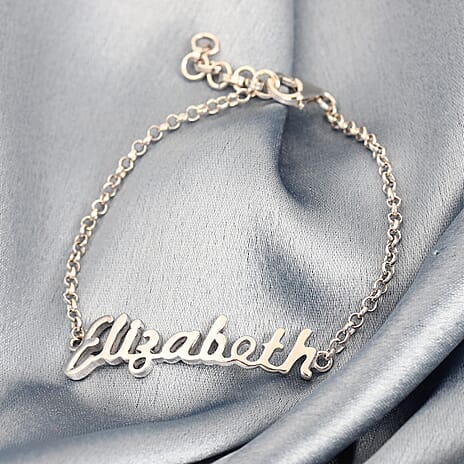 Personalised Stunning Name Bracelet in Silve, 6.5+1 Inch