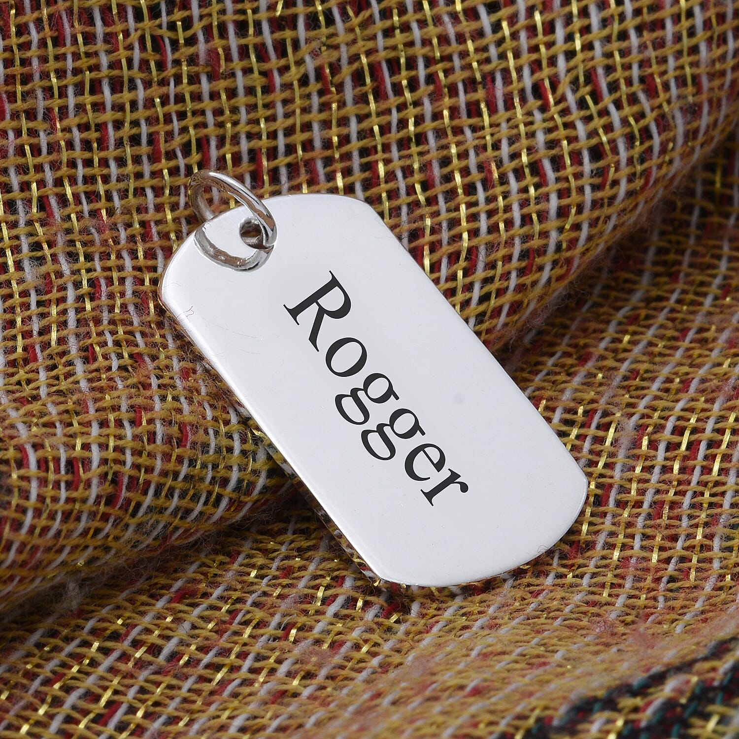 Personalised Engravable Dog Tag Pendant in Silver