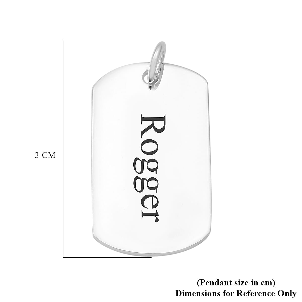 Personalised Engravable Dog Tag Pendant in Silver