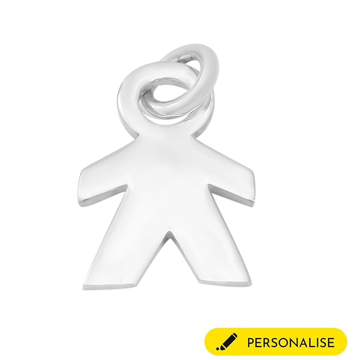 Personalised Engravable Boy Pendant in Silver
