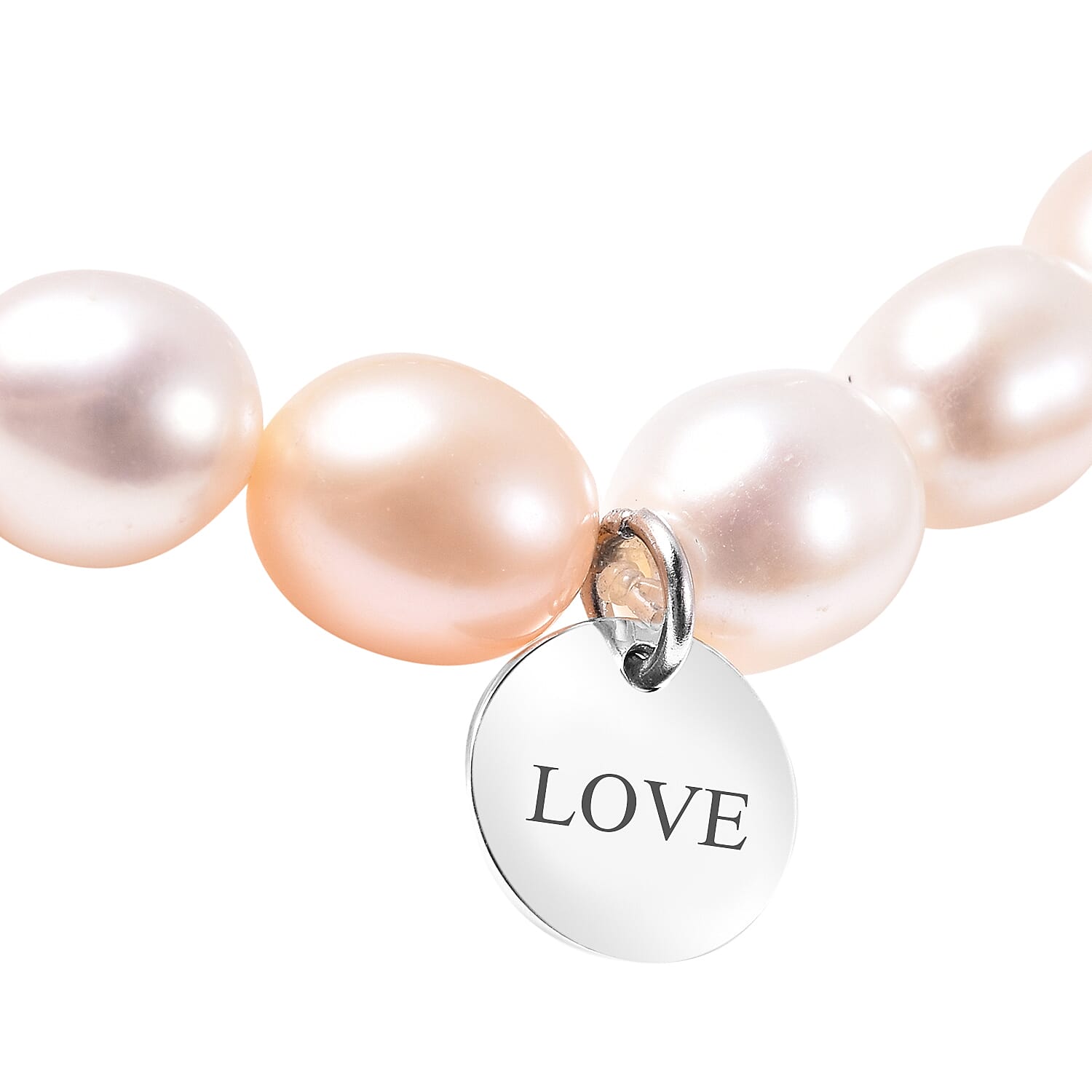 Personalised Engravable Multi Color Fresh Water Pearl Stretchable Bracelet, Size 6.5"