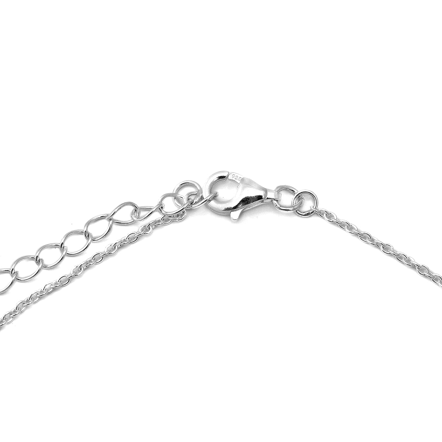 Personalised Engravable V Necklace in Silver, Size 18 Inch