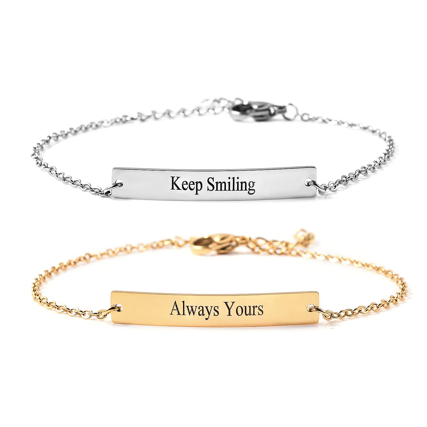 Personalise Engravable Bar Bracelet, Size 6.5+1.5 Inch