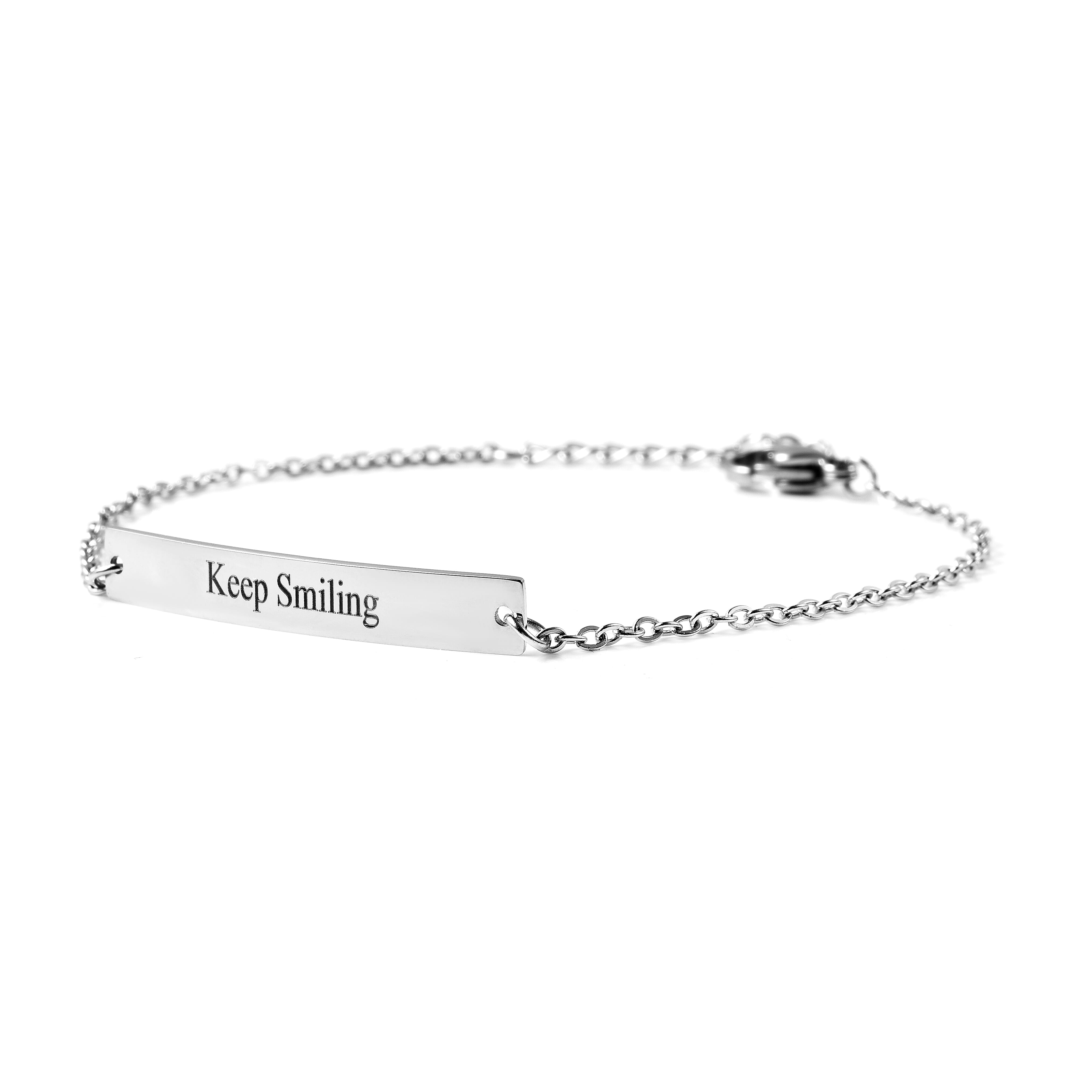 Personalise Engravable Bar Bracelet, Size 6.5+1.5 Inch