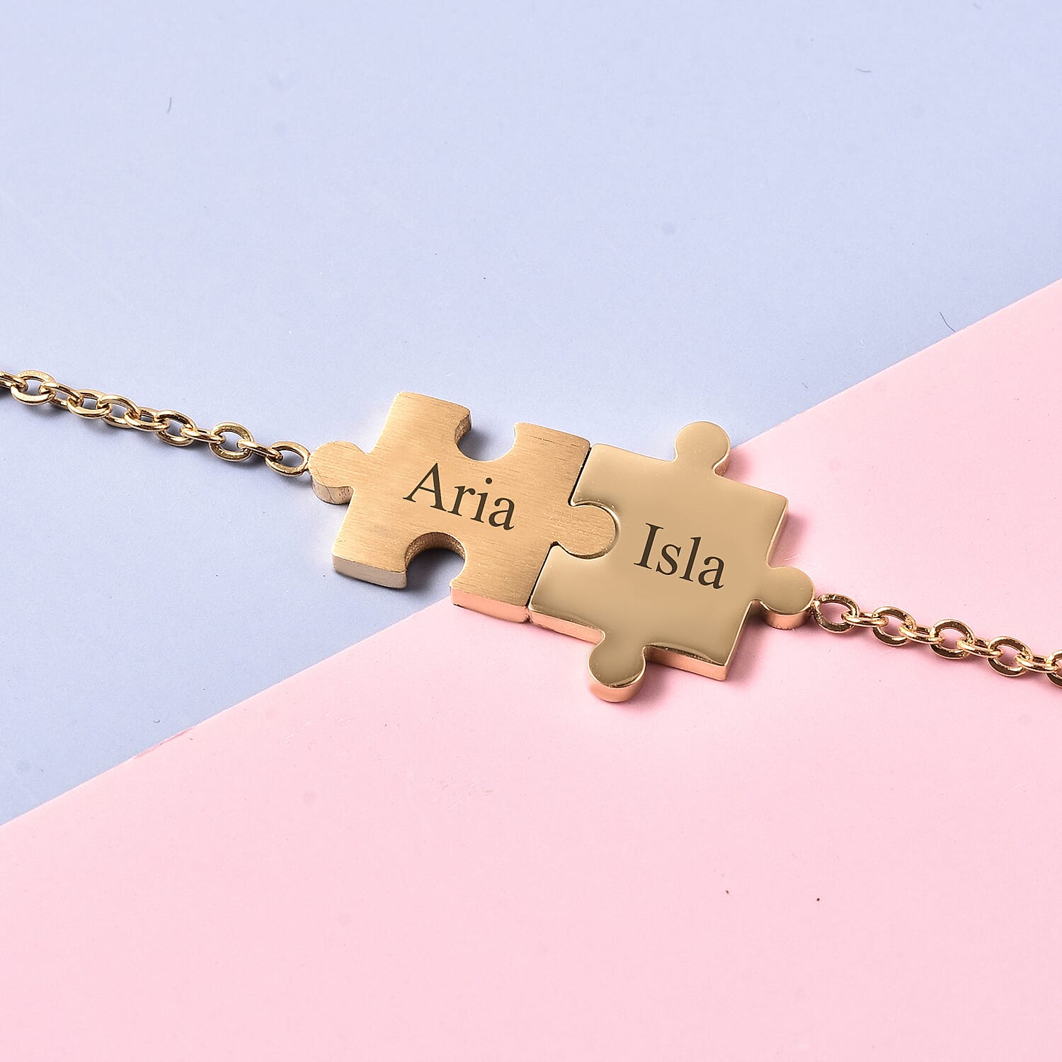 Personalised Engravable Puzzle Bracelet, Size 6.5-1.5 Inch, Stainless Steel