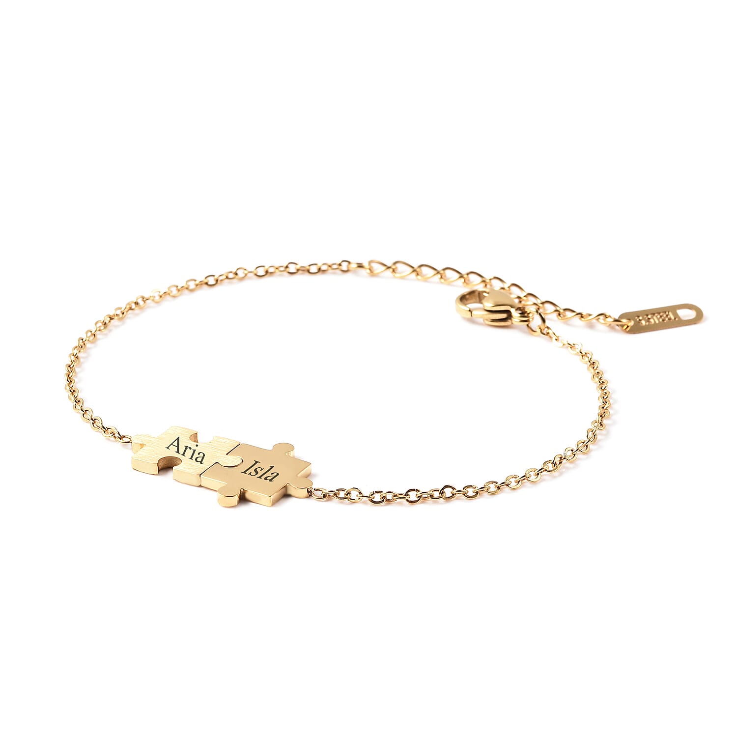 Personalised Engravable Puzzle Bracelet, Size 6.5-1.5 Inch, Stainless Steel