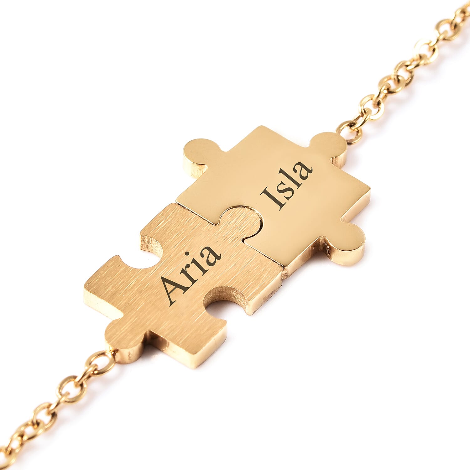 Personalised Engravable Puzzle Bracelet, Size 6.5-1.5 Inch, Stainless Steel