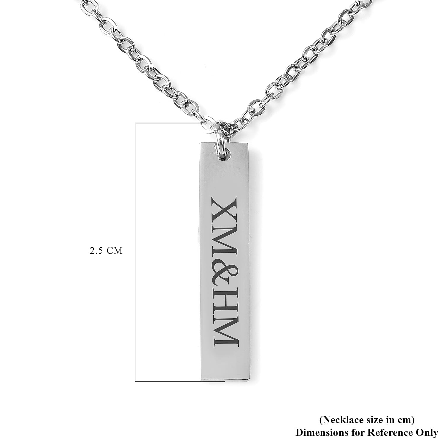 Personalised Engravable Bar Necklace, Size 16-2 Inch, Stainless Steel