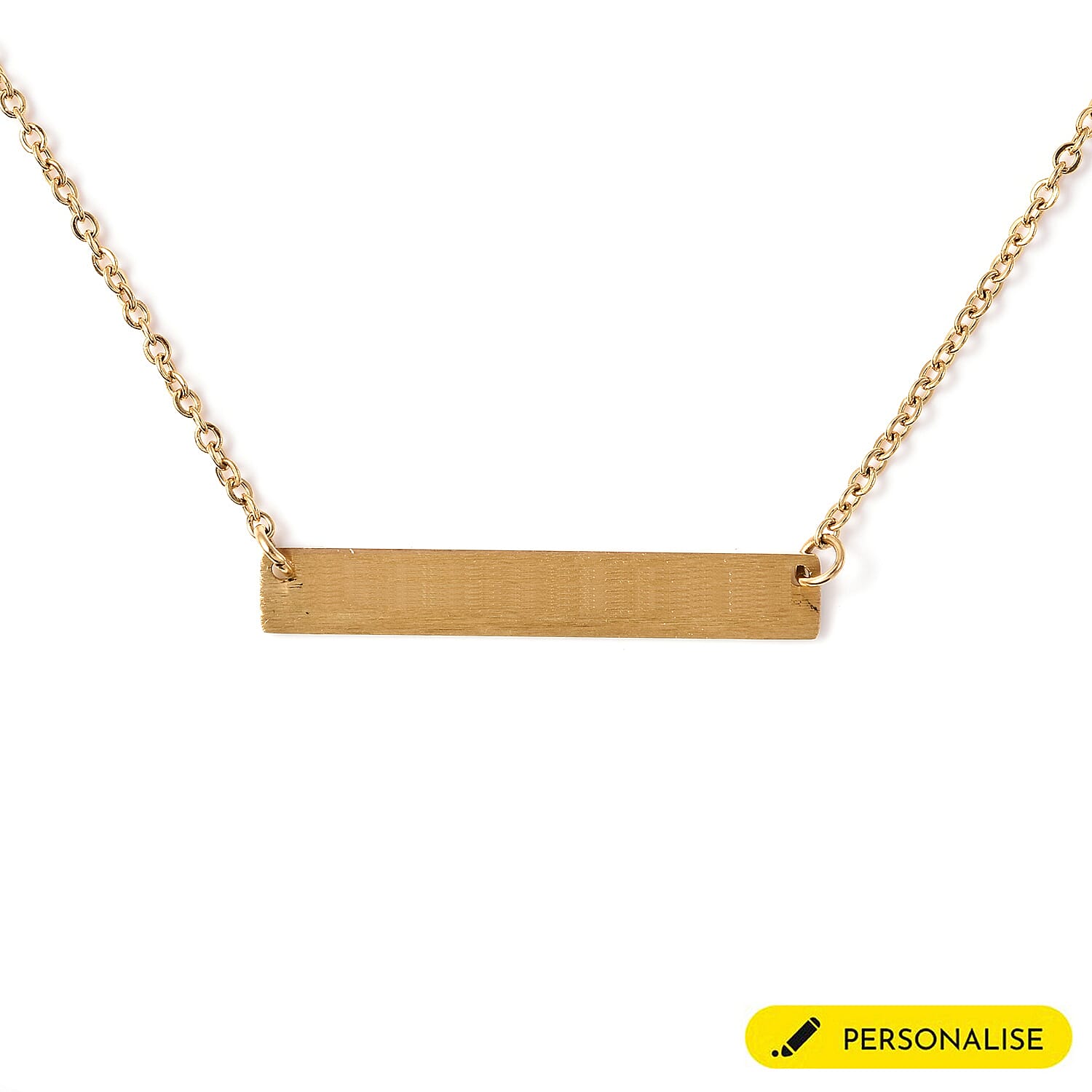Personalise Engravable Stunning Bar Necklace, Size 17.5+2 Inch, Stainless Steel