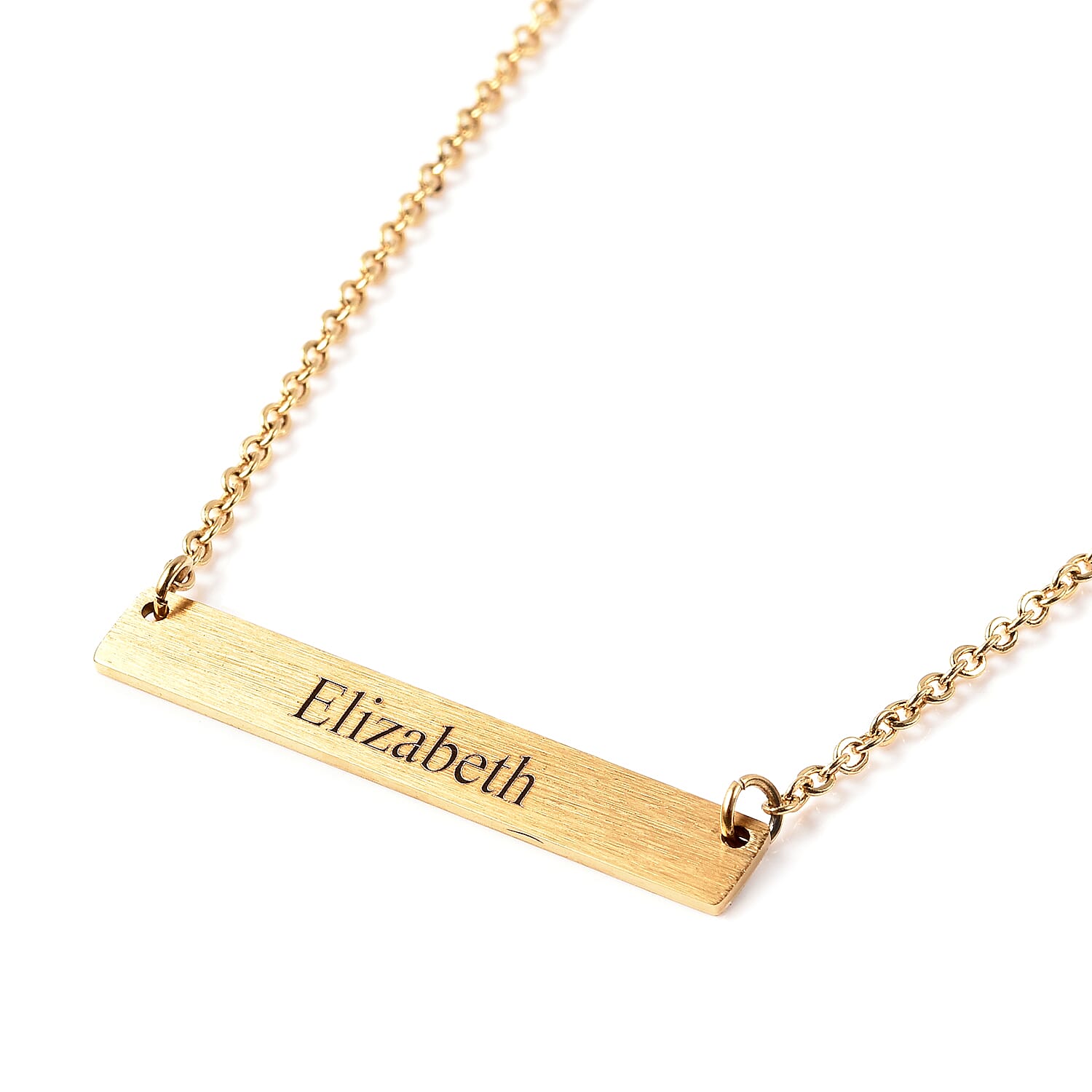Personalise Engravable Stunning Bar Necklace, Size 17.5+2 Inch, Stainless Steel
