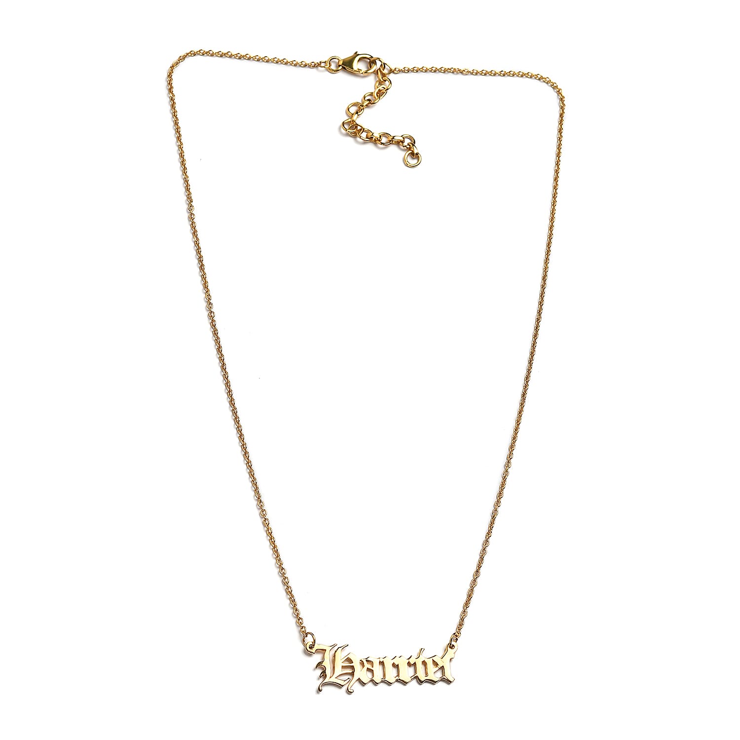 Personalised Name Necklace in Silver, Font - Old English Text MT, Size 18+2"