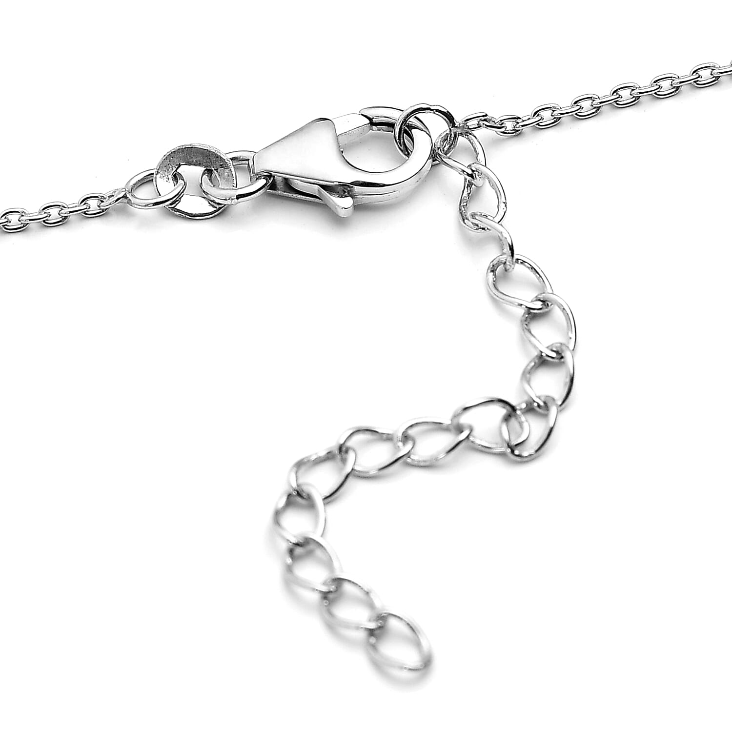 Personalised Two Alphabet - Cross, Name Necklce in Silver, Size 18-2 Inch