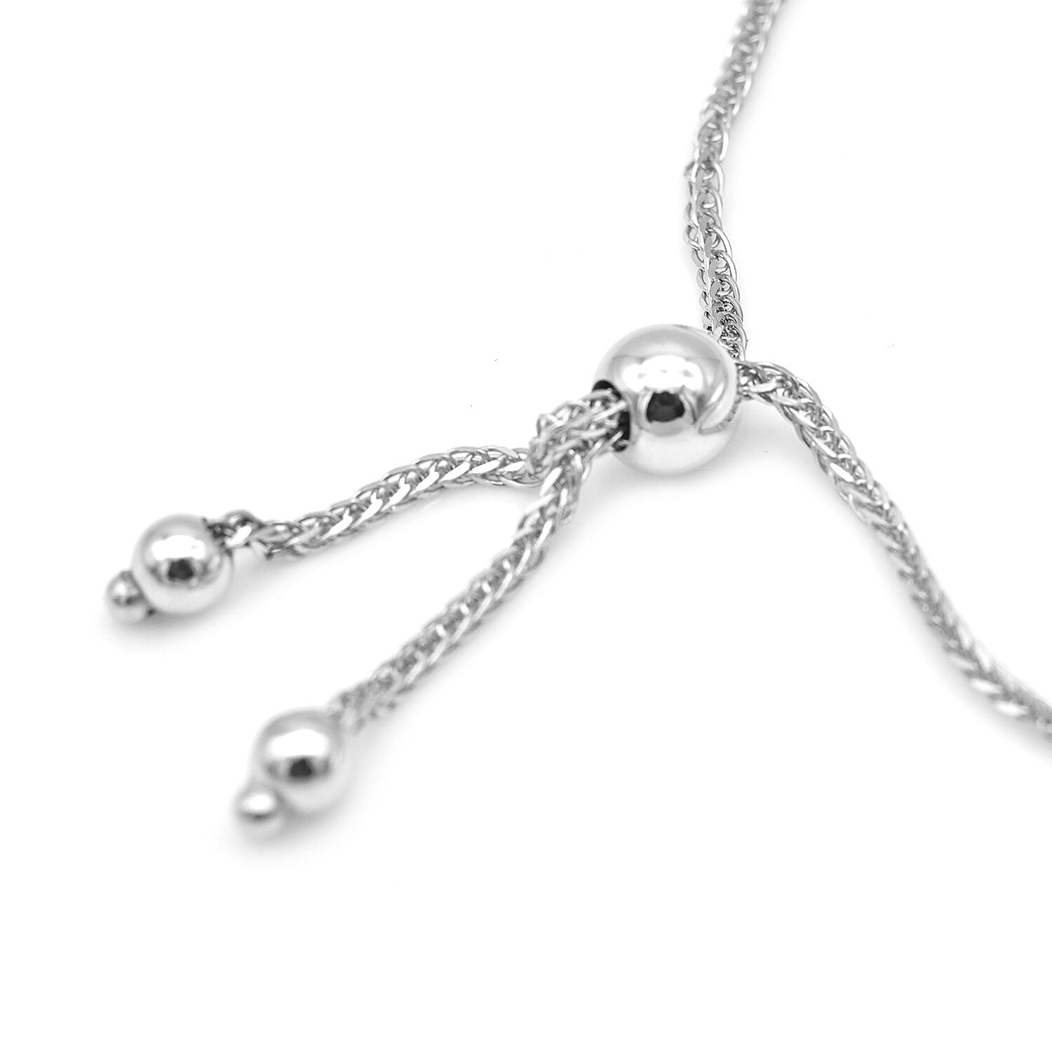 Personalised 9CT White Gold Bar, Adjustable Bracelet, Size 9.5 Inch