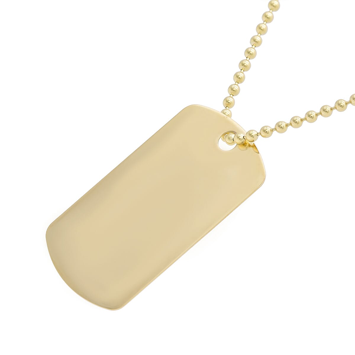 Personalised 9CT Gold Dog Tag Pendant with Chain, Size 20 Inch