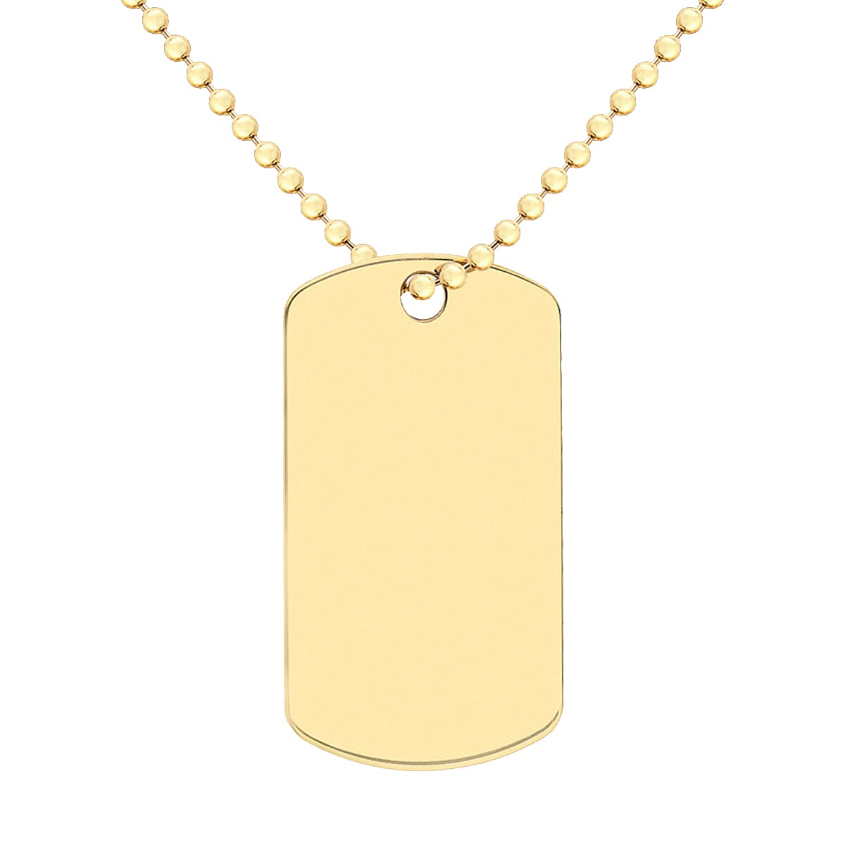 Personalised 9CT Gold Dog Tag Pendant with Chain, Size 20 Inch