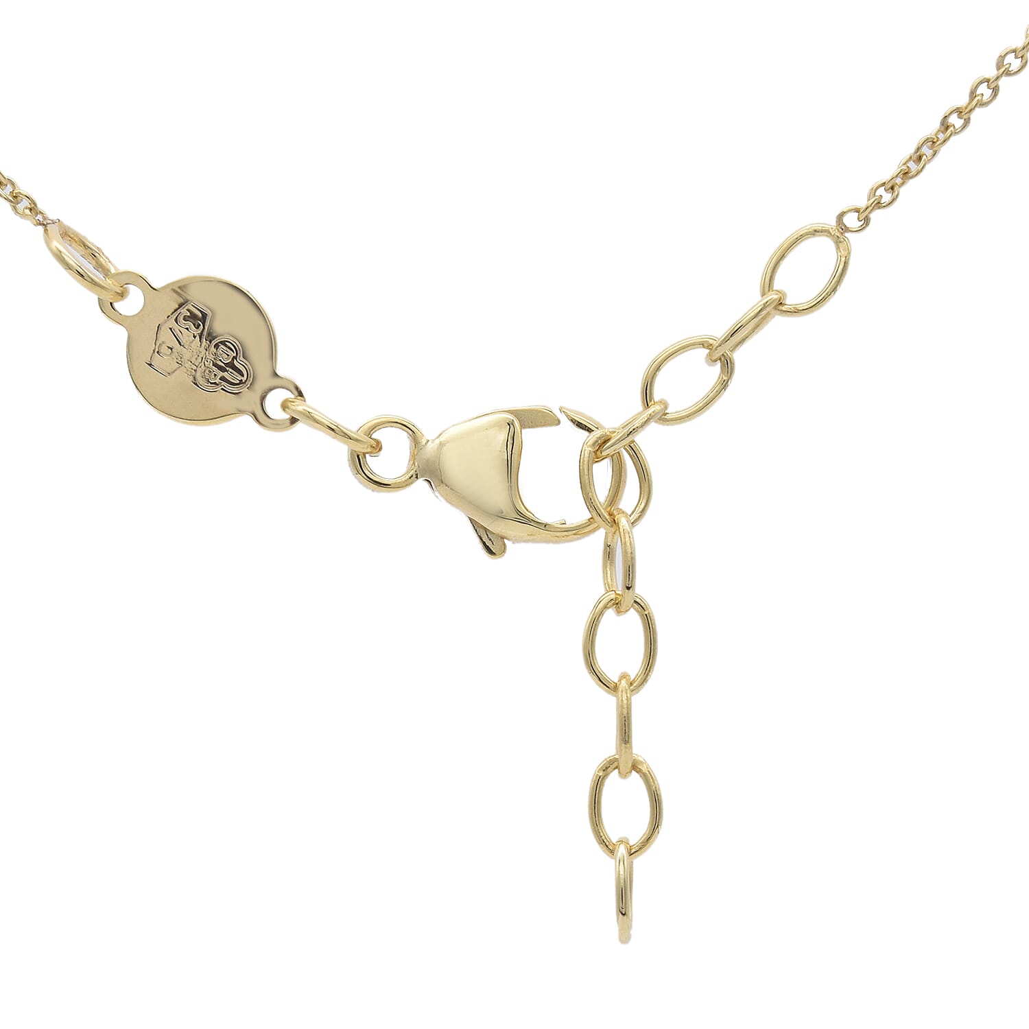 Personalised 9CT Yellow Gold Heart Disc Necklace, Size 16+1"