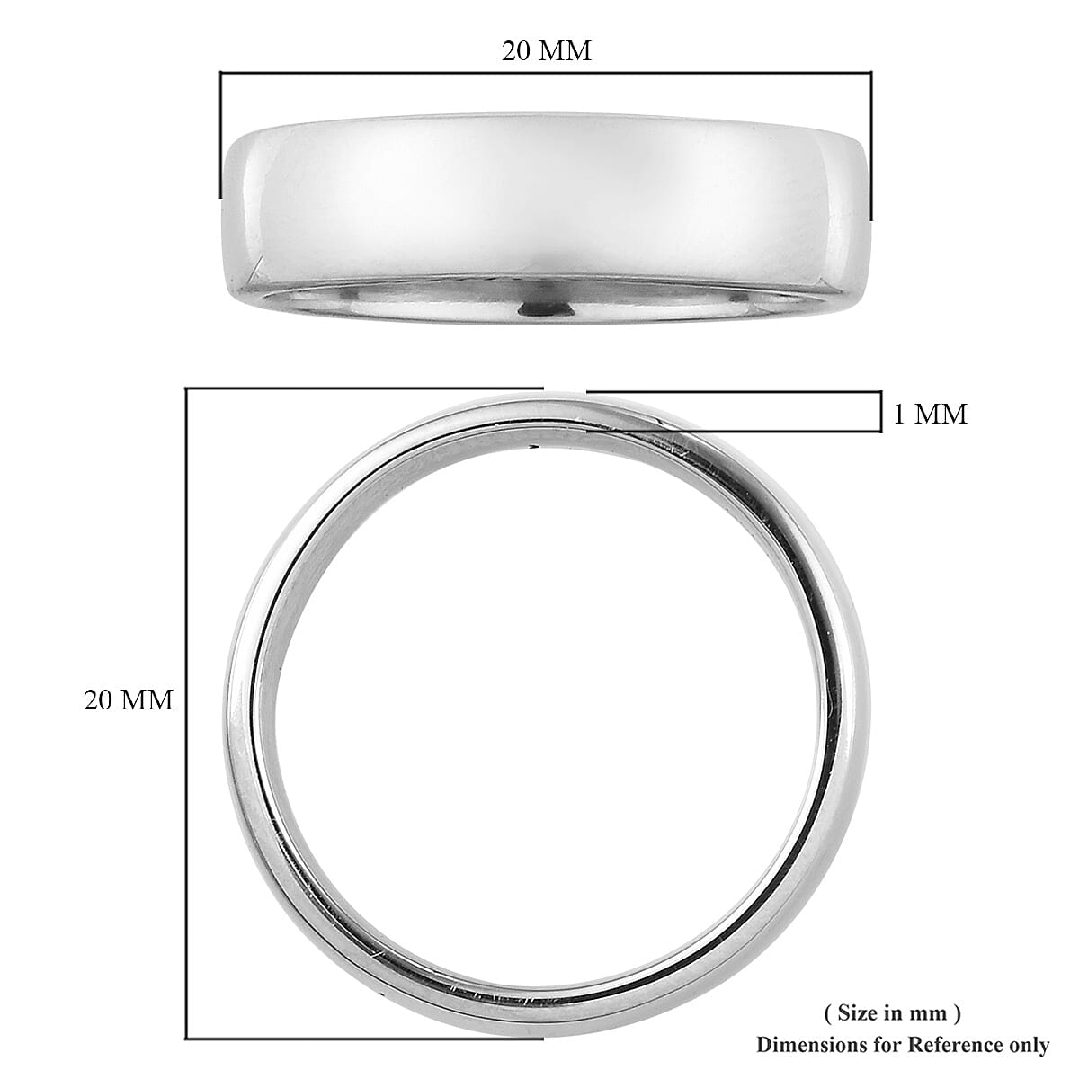 Personalised Engravable 950 Platinum 4.7mm Band Ring, Platinum