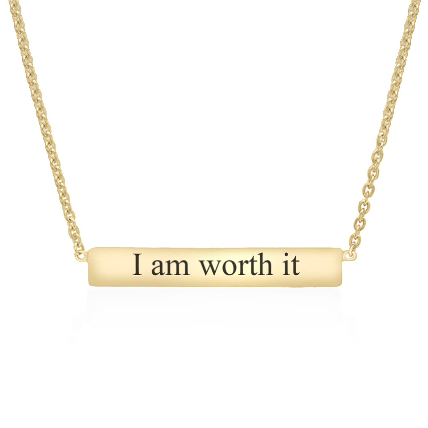 Personalised Engravable 9ct Gold Bar Necklace, 16-1"