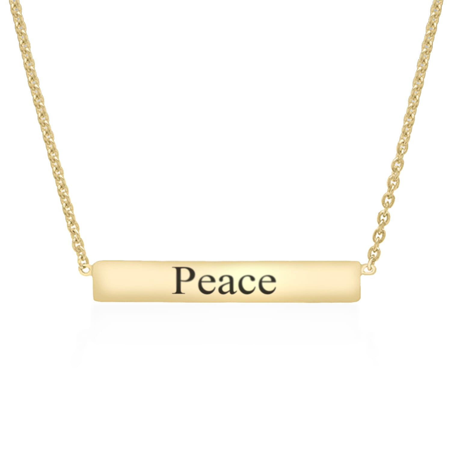 Personalised Engravable 9ct Gold Bar Necklace, 16-1"