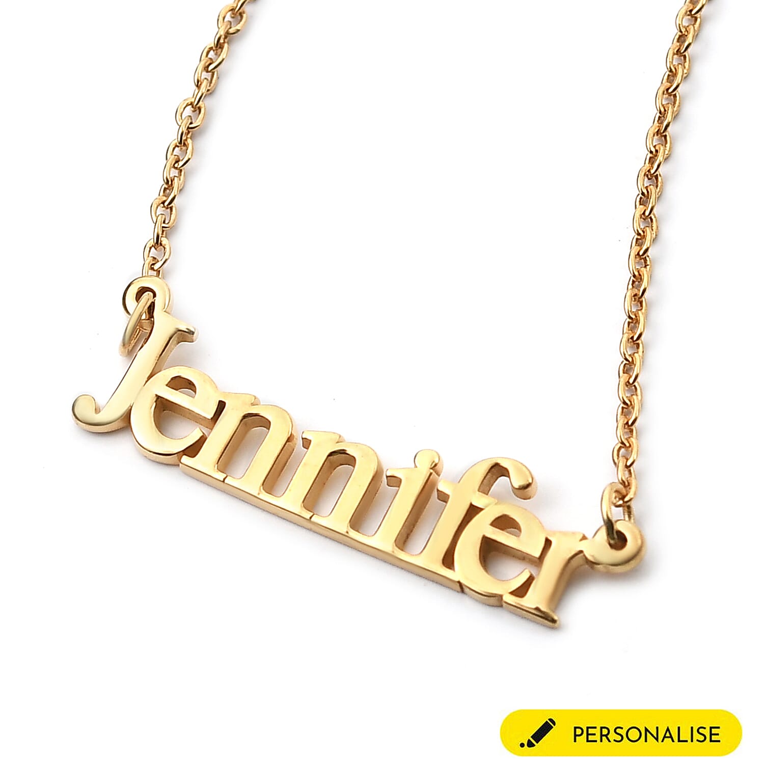 9ct Personalised Name Necklace, Size 18 Inch